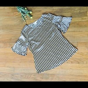 100% Silk Flounce Sleeved Blouse